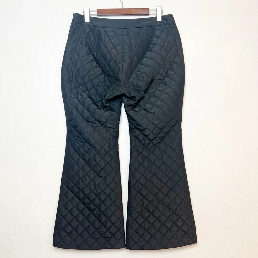 •& OTHER STORIES• Black Flared Quilted Trousers Pant Size 12‎ - Picture 3 of 11
